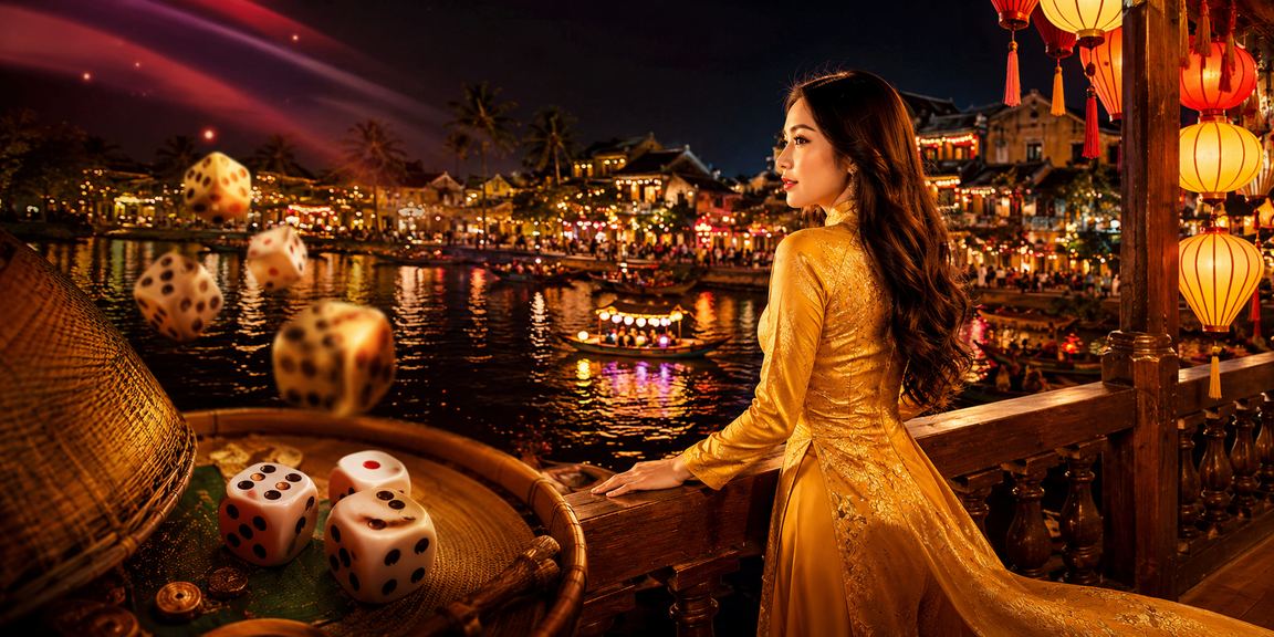 Trò chơi tài xỉu truyền thống tại Hội An với trang phục áo dài