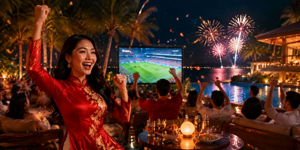 Không khí theo dõi thể thao và cá cược tại Phú Quốc trong trang phục áo dài